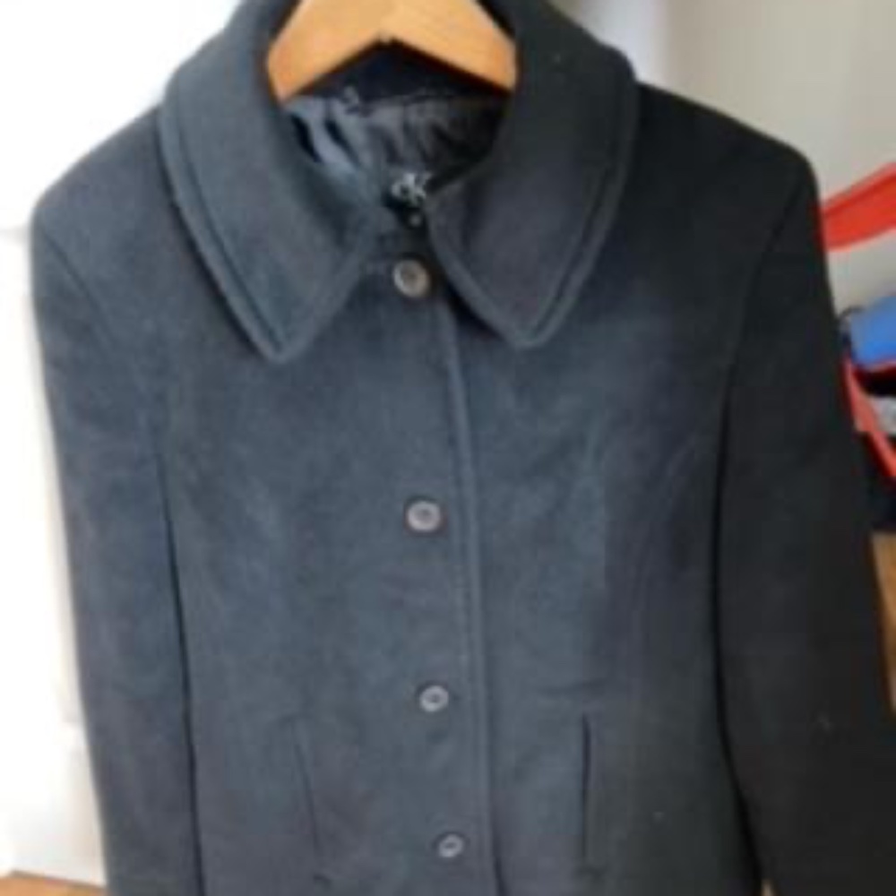 Black Wool 3/4 Calvin Klein Women's Coat